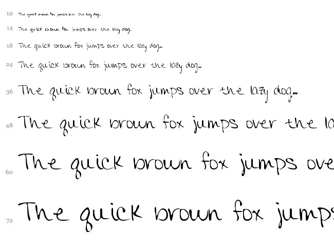 MTF Colleen Print font waterfall